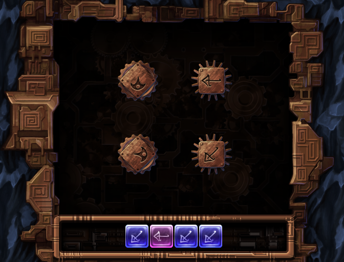 A screenshot from Machine at the Heart of the World showing a puzzle involving Chameleon glyphs